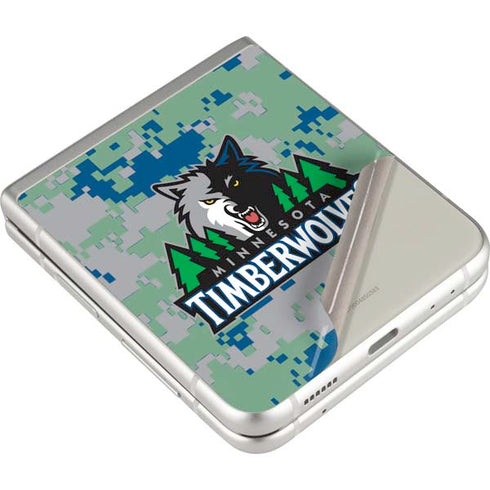 NBA Minnesota Timberwolves Digi Camo Galaxy Z Flip4 5G Skin